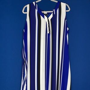 Stripe tunic blouse with side slits